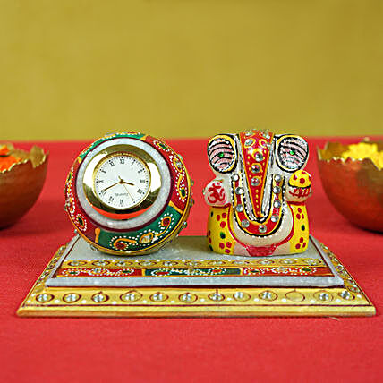 Marble Ganesha and Clock