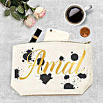 Personalised White and Gold Make Up Pouch