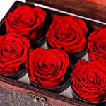 6 Red Forever Roses In Treasure Box