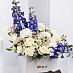 Blue and White Blooms Basket