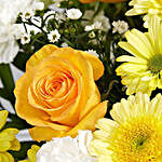 Luxurious Yellow N White Flower Arrangement