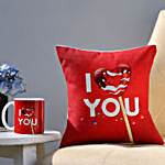 I Love You Coffee Mug And Cushion Combo