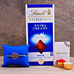 Divine Blue Tree Of Life Rakhi And Lindt Chocolate