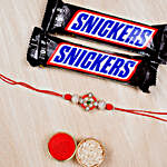 Designer Rakhi With Two Snickers