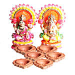 Lakshmi Ganesha Idol and Diya Set