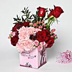 Valentines Flowers With Chocolate Box