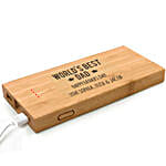 Engraved Text Bamboo Powerbank