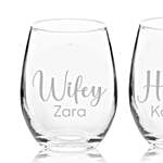 Set of Two Engraved Medium Glasses