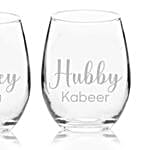 Set of Two Engraved Medium Glasses