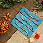Set Of 3 Traditional Rakhis & Healthy Almonds
