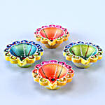 Multi Color Diyas With Kaju and Rocher