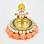 Floral Ganesha Tea Light Holder