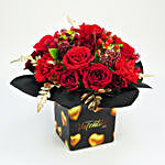 Golden Moment Valentines Flowers With Chocolates