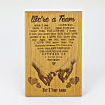 We Are A Team Personalized Name Plaque
