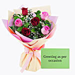 Attractive Roses Bouquet With Greeting Card