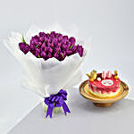 Purple Tulips and Mothers Day Cake