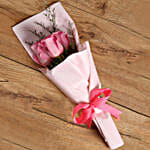 Pink Roses Bouquet and Mono Cake Combo