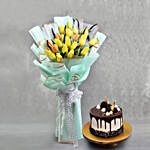 French Tulips with Chocolate Cake