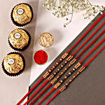 Sneh Colourful Pearl Rakhi Set with 3 Ferrero Rocher