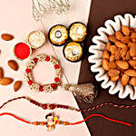 Sneh Delightful Family Rakhis with Almonds and Ferrero Rocher