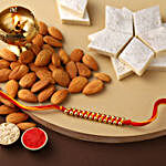 Sneh Gold Mauli Rakhi with 250 Grams Kaju katli and Almonds