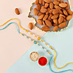 Sneh Vibrant Set Of 2 Pearl Rakhis with 250 Grams Almonds