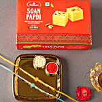 Sneh Vibrant Set Of 2 Pearl Rakhis with 500 Grams Soan Papdi