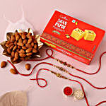 Traditional Feng Shui Rakhi Set with 250 Grams Soan papdi and Almonds