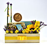 Lumba Rakhi Set with Flowers Hamper