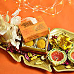 Sweets Ganesha and Diyas Platter