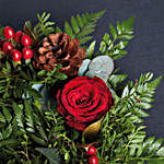 Christmas Wreath With Red Roses