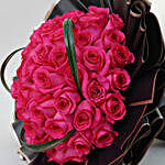 50 Dark Pink Roses Bouquet