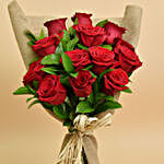 Valentines 12 Roses Bouquet And Chocolates