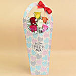 6 Mixed Rose in a Sleeve Box