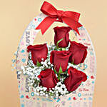 6 Red Rose in a Sleeve Box
