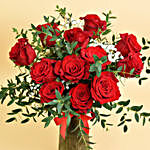 12 Red Rose in Premium Vase