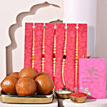 Sneh Radiant Pearls Rakhi Set & Gulab Jamun