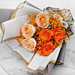 Orange and Peach Roses Bouquet