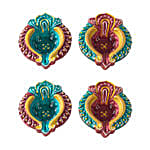 Multi Color Diyas Set of 4