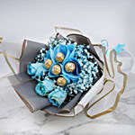 Blue Roses and Rochers Bouquet