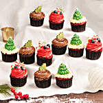 Christmas Joy Chocolate And Red Velvet Cupcakes 12 Pcs