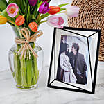 Multicolor Tulips with Photo Frame