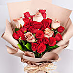 8 Cappaccino and Red Roses Bouquet