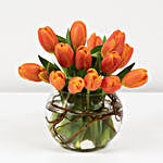 Beautiful Orange Tulips Fish Bowl