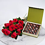 Chocolates n Hand Tied Red Rose Bouquet