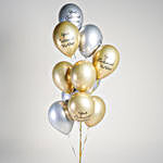 Gold and silver with Customized Text Balloons