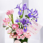 Garden Tulips And Mix Flowers Vase For Mom