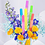 UAE Childrens Day Flowers & Glitter Pens