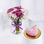 Chrysthemum Flowers and Mothers Day Cake