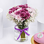 Chrysthemum Flowers and Mothers Day Cake